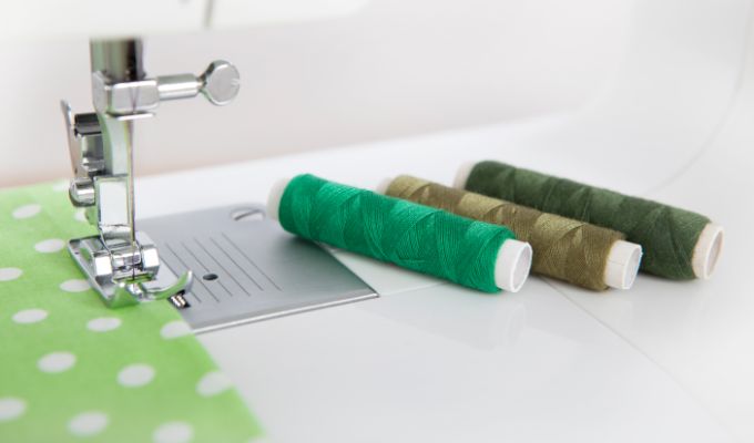green sewing machine threads