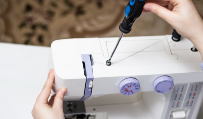servicing a sewing machine